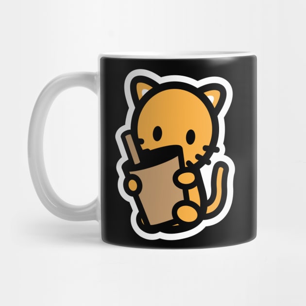 Cat Orange Coffee Boba Bambu Cute Kitten Animal Lover by Bambu